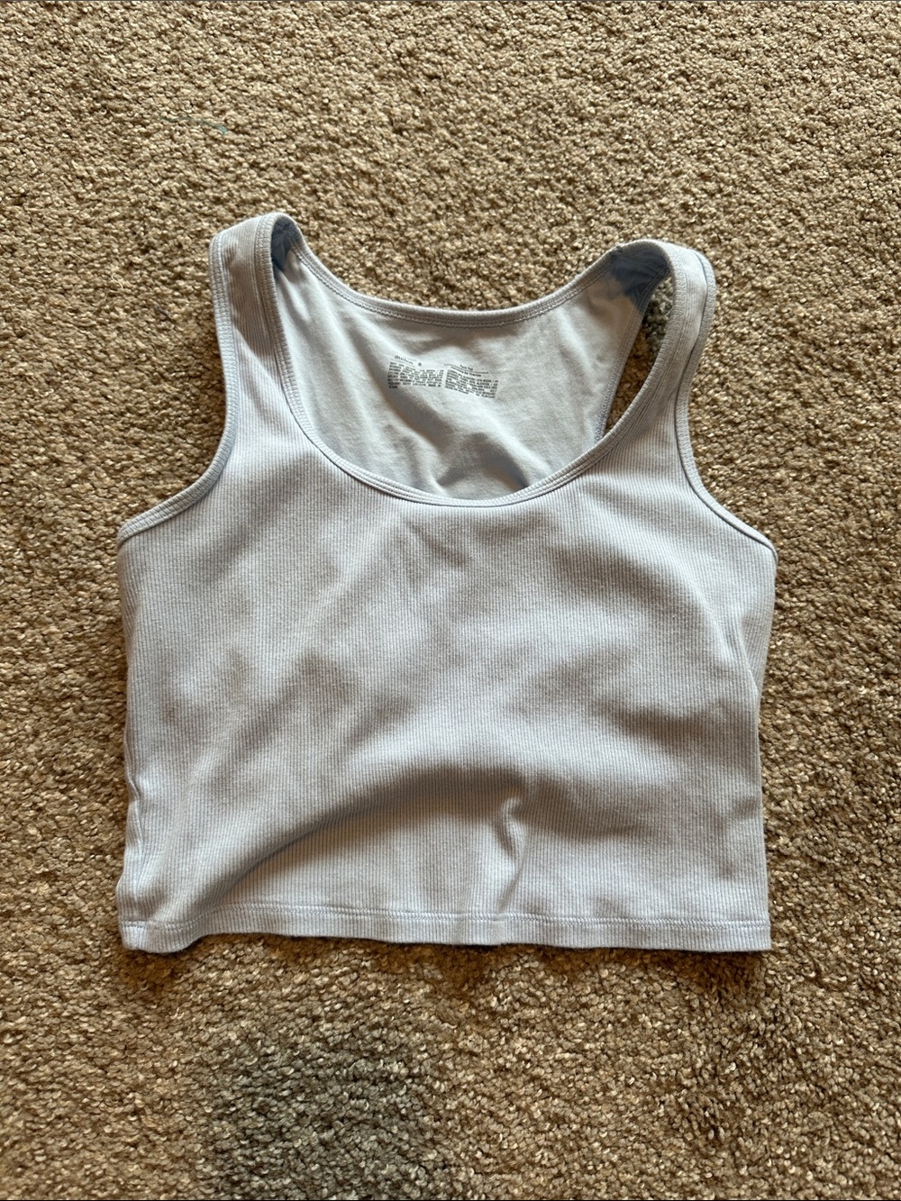 Auden Light Gray Ribbed Cropped Tank Top